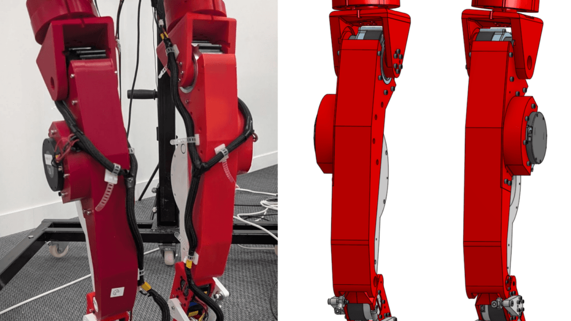 3D-printable humanoid legs let robotics experiments run wild
